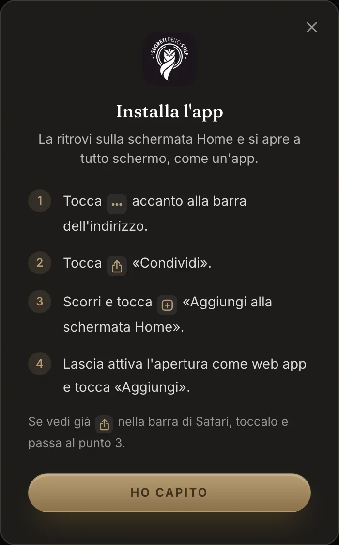 I passaggi per installare l'app su iPhone, come li mostra il Club